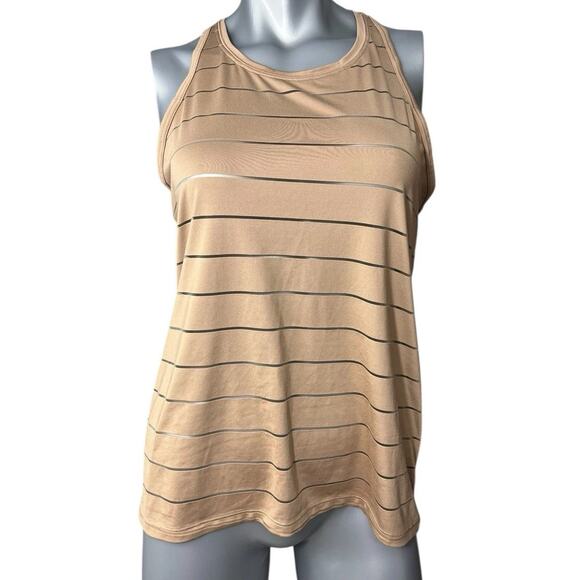 Athleta Women Brown Gold Sleeveless Tank Top Racerback Small Activewear Exercise - Picture 1 of 6
